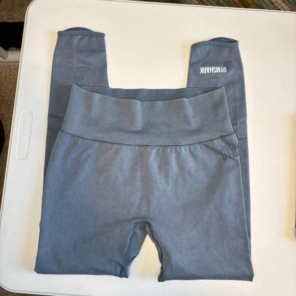 Gymshark Womens Seamless Acid Wash High Waisted Leggings Blue Mandala Graphic - Picture 4 of 5